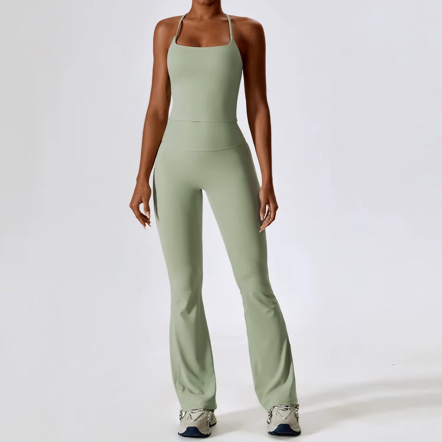 Women’s Naked Feeling Yoga Set – Shockproof Sports Bra & Quick-Dry Leggings