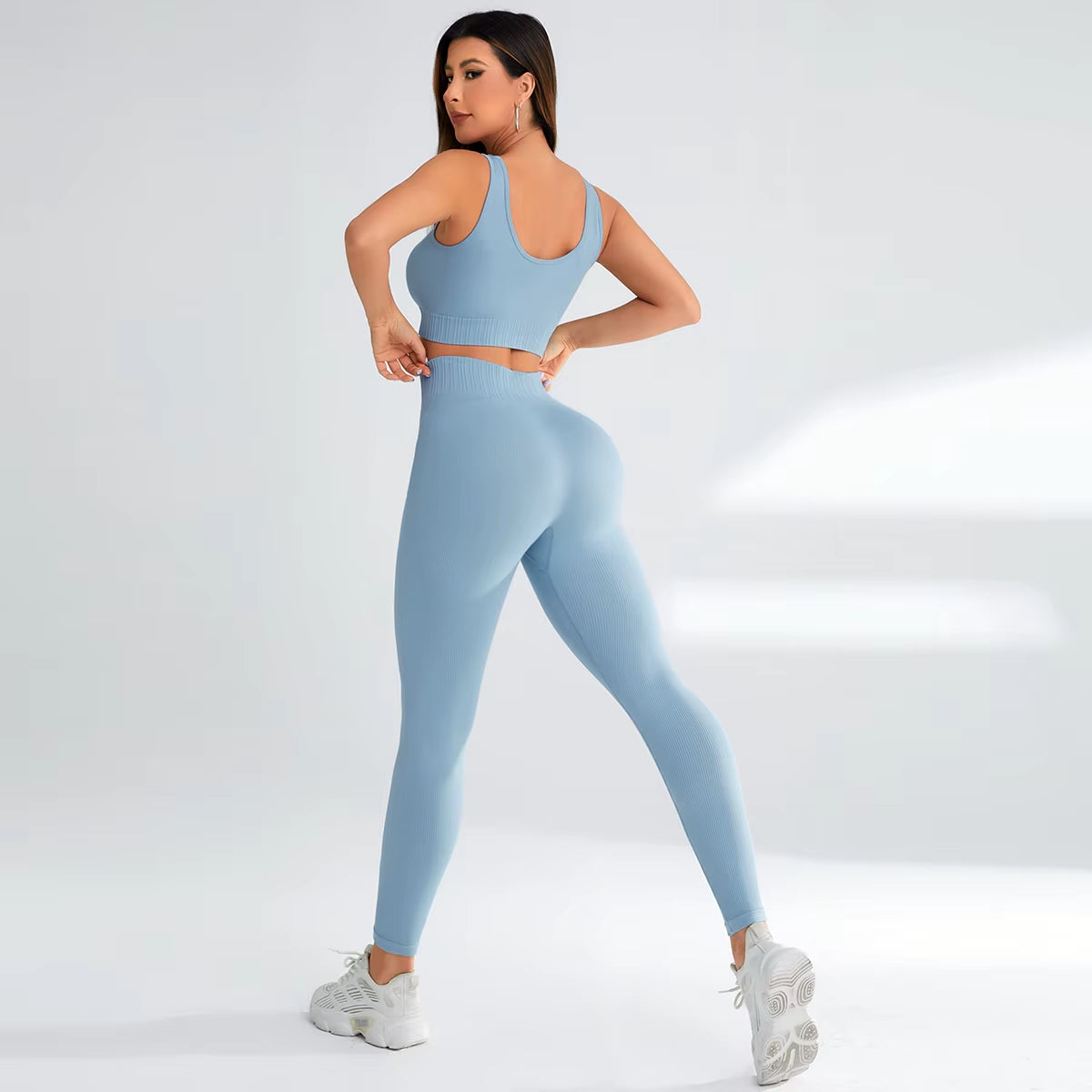 Women’s 2-Piece Workout Set – High Waisted Leggings & Sports Bra