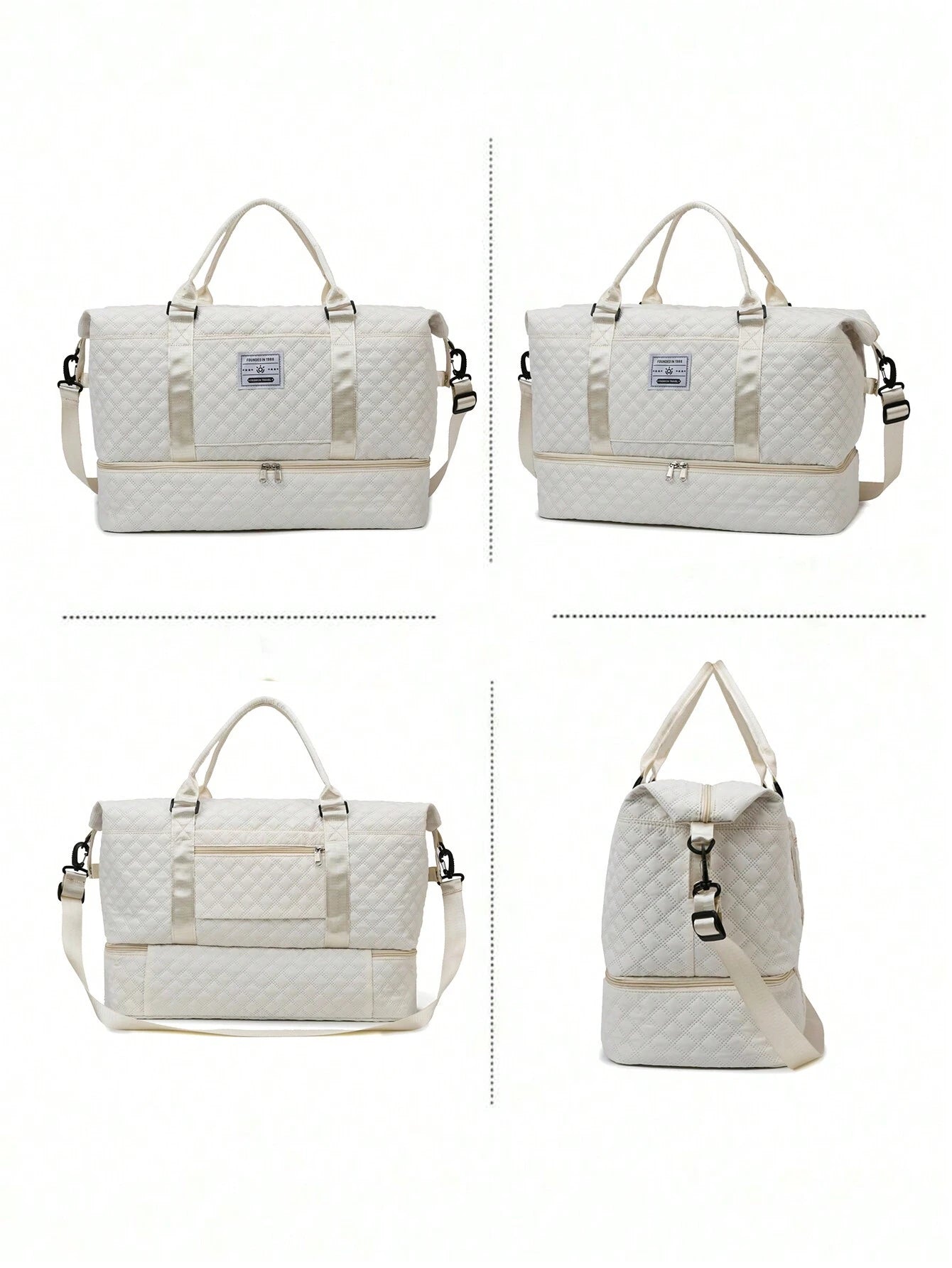 2PCS Large Travel Duffel Bag – Wet & Dry Separation, Shoe Compartment, Carry-On & Gym Weekender Bag