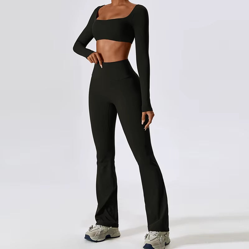 Women’s Naked Feeling Yoga Set – Shockproof Sports Bra & Quick-Dry Leggings