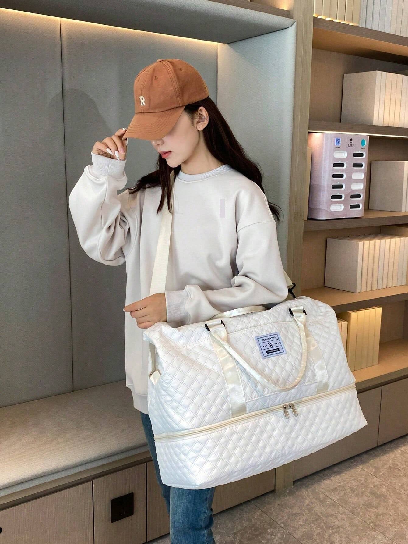 2PCS Large Travel Duffel Bag – Wet & Dry Separation, Shoe Compartment, Carry-On & Gym Weekender Bag