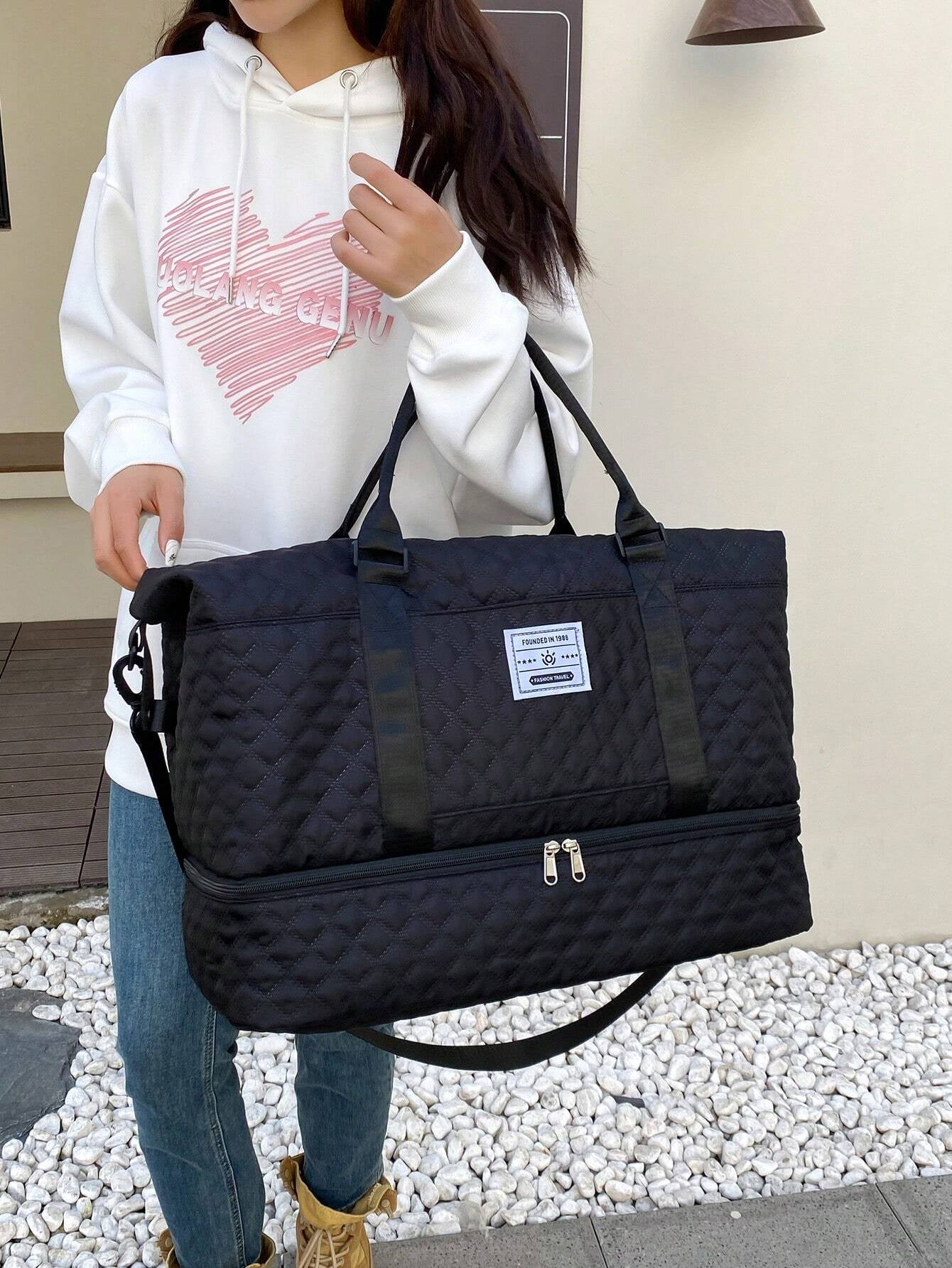 2PCS Large Travel Duffel Bag – Wet & Dry Separation, Shoe Compartment, Weekender & Carry-On Bag