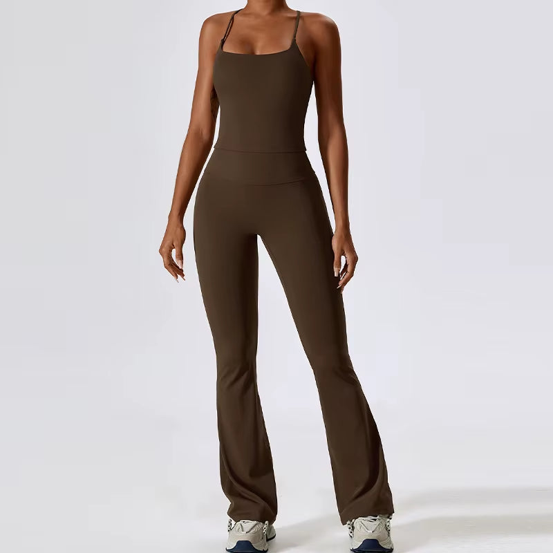 Women’s Naked Feeling Yoga Set – Shockproof Sports Bra & Quick-Dry Leggings