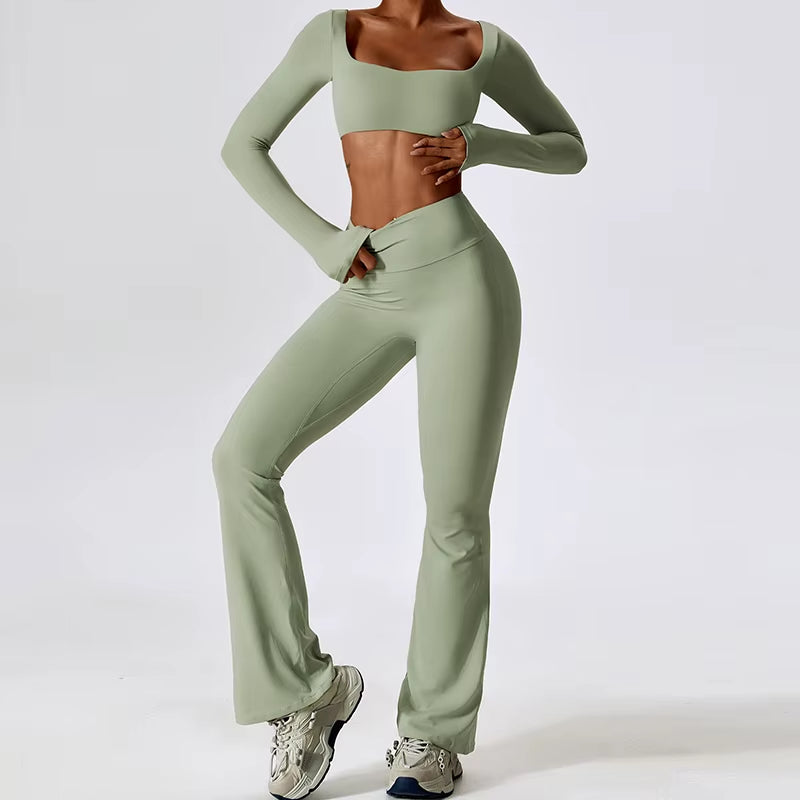 Women’s Naked Feeling Yoga Set – Shockproof Sports Bra & Quick-Dry Leggings