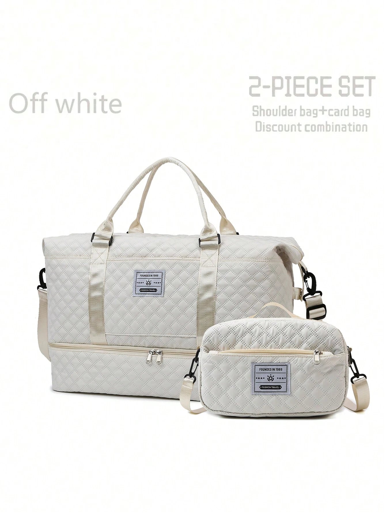 2PCS Large Travel Duffel Bag – Wet & Dry Separation, Shoe Compartment, Carry-On & Gym Weekender Bag