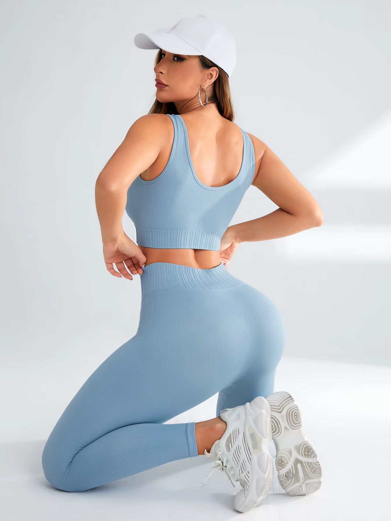 Women’s 2-Piece Workout Set – High Waisted Leggings & Sports Bra