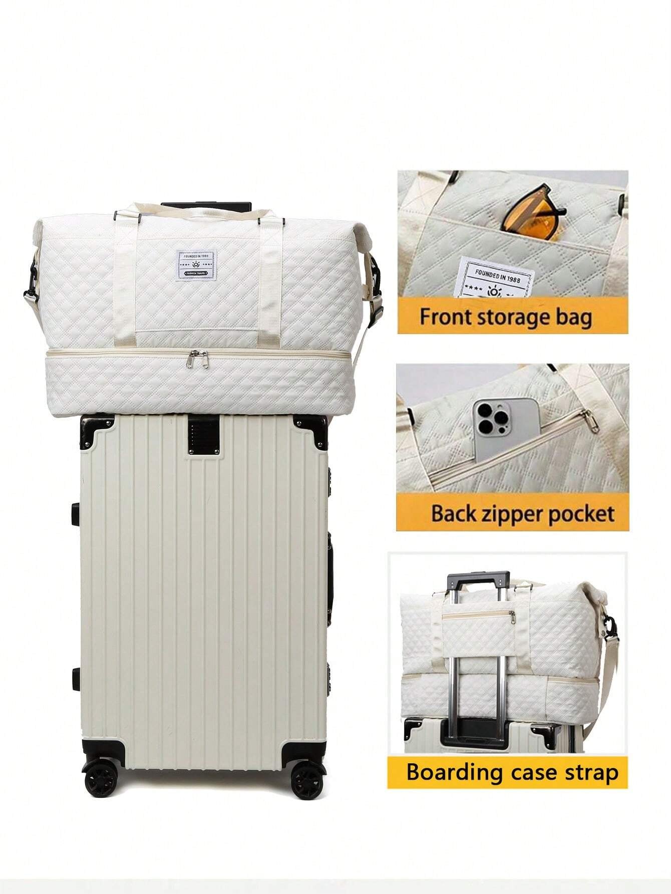 2PCS Large Travel Duffel Bag – Wet & Dry Separation, Shoe Compartment, Carry-On & Gym Weekender Bag