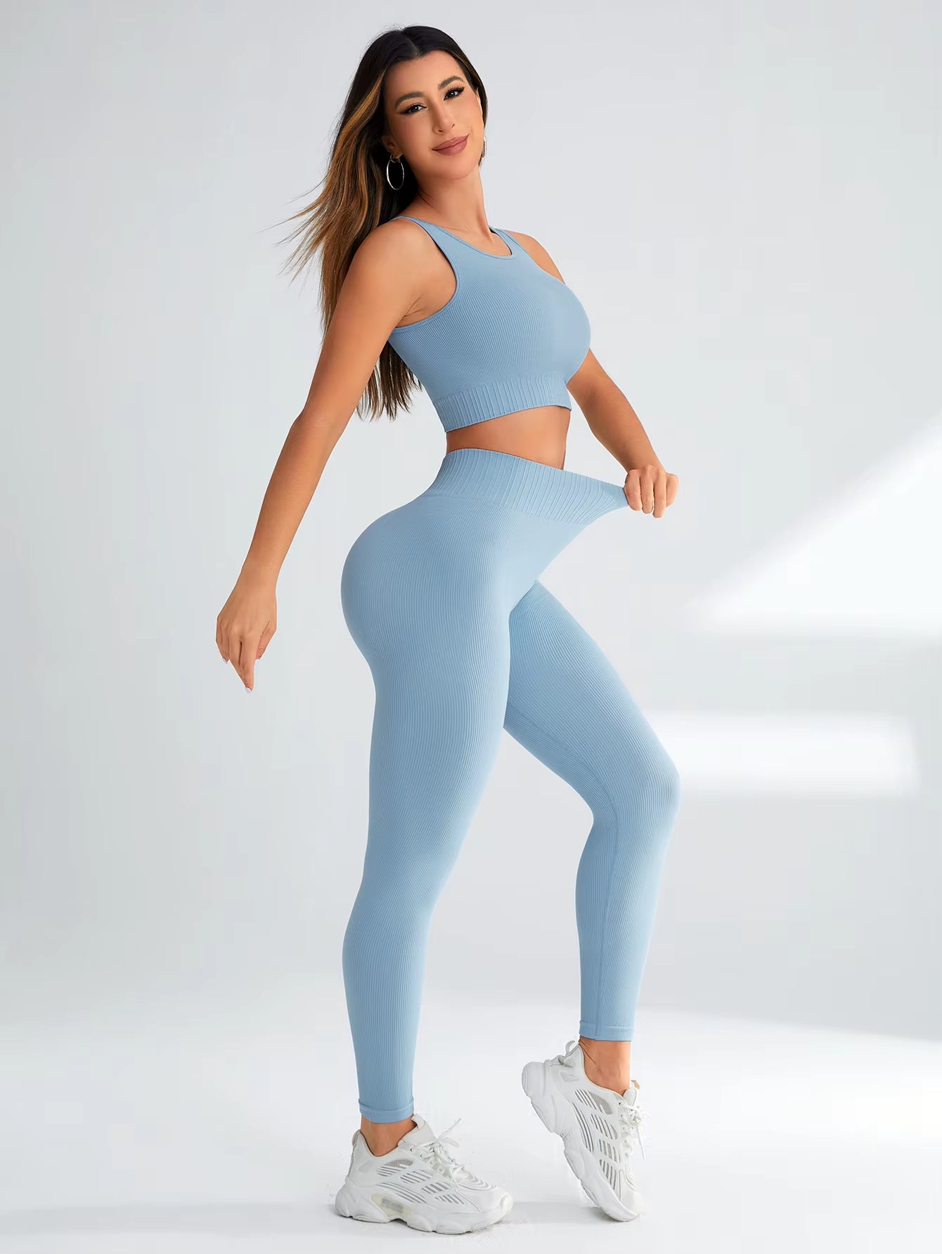 Women’s 2-Piece Workout Set – High Waisted Leggings & Sports Bra