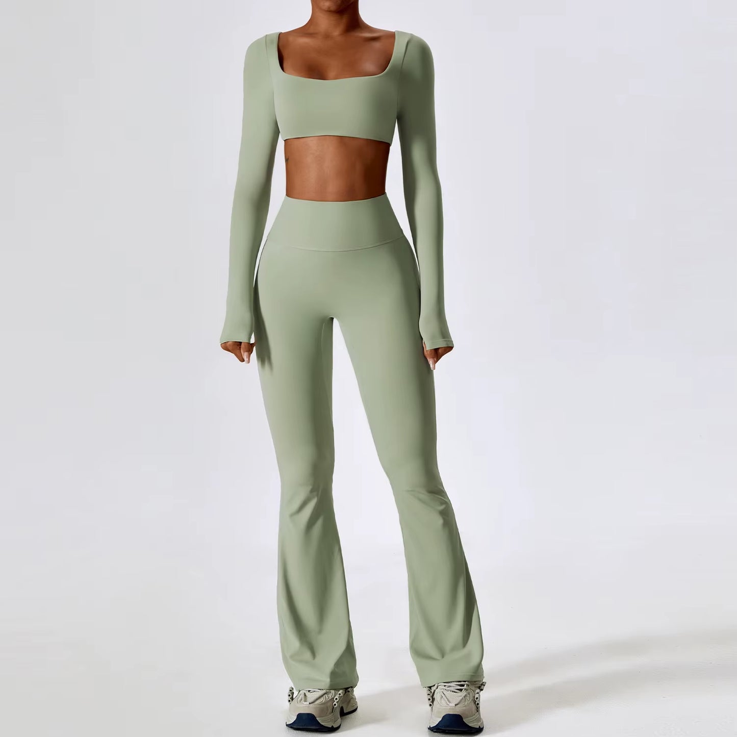 Women’s Naked Feeling Yoga Set – Shockproof Sports Bra & Quick-Dry Leggings