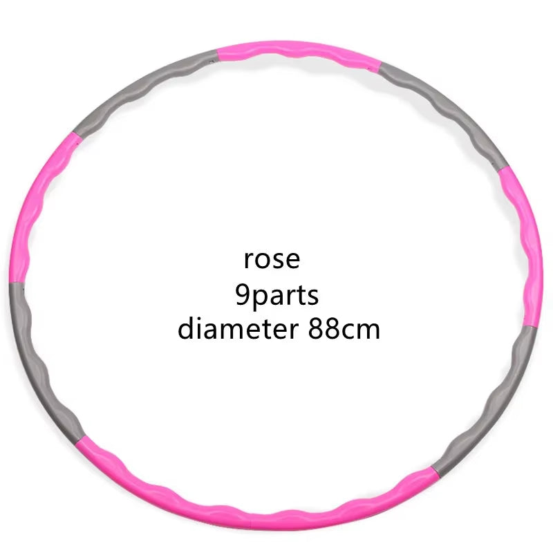 1Pcs 9/8/7 Tubes Yoga Detachable Pilates Hoop Waist Exercise Slimming Sports Hoops Body Building Massage Gym Loss Weight Hoop