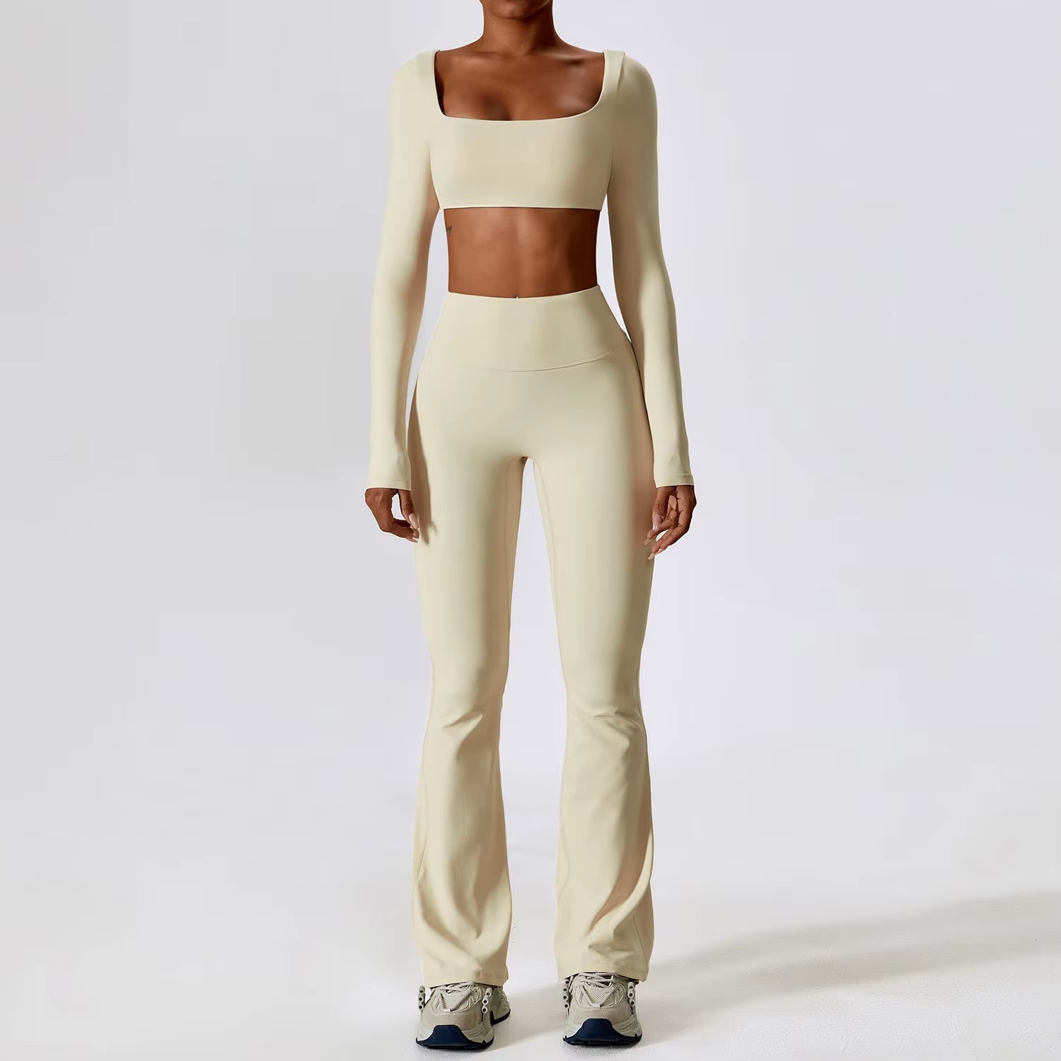 Women’s Naked Feeling Yoga Set – Shockproof Sports Bra & Quick-Dry Leggings