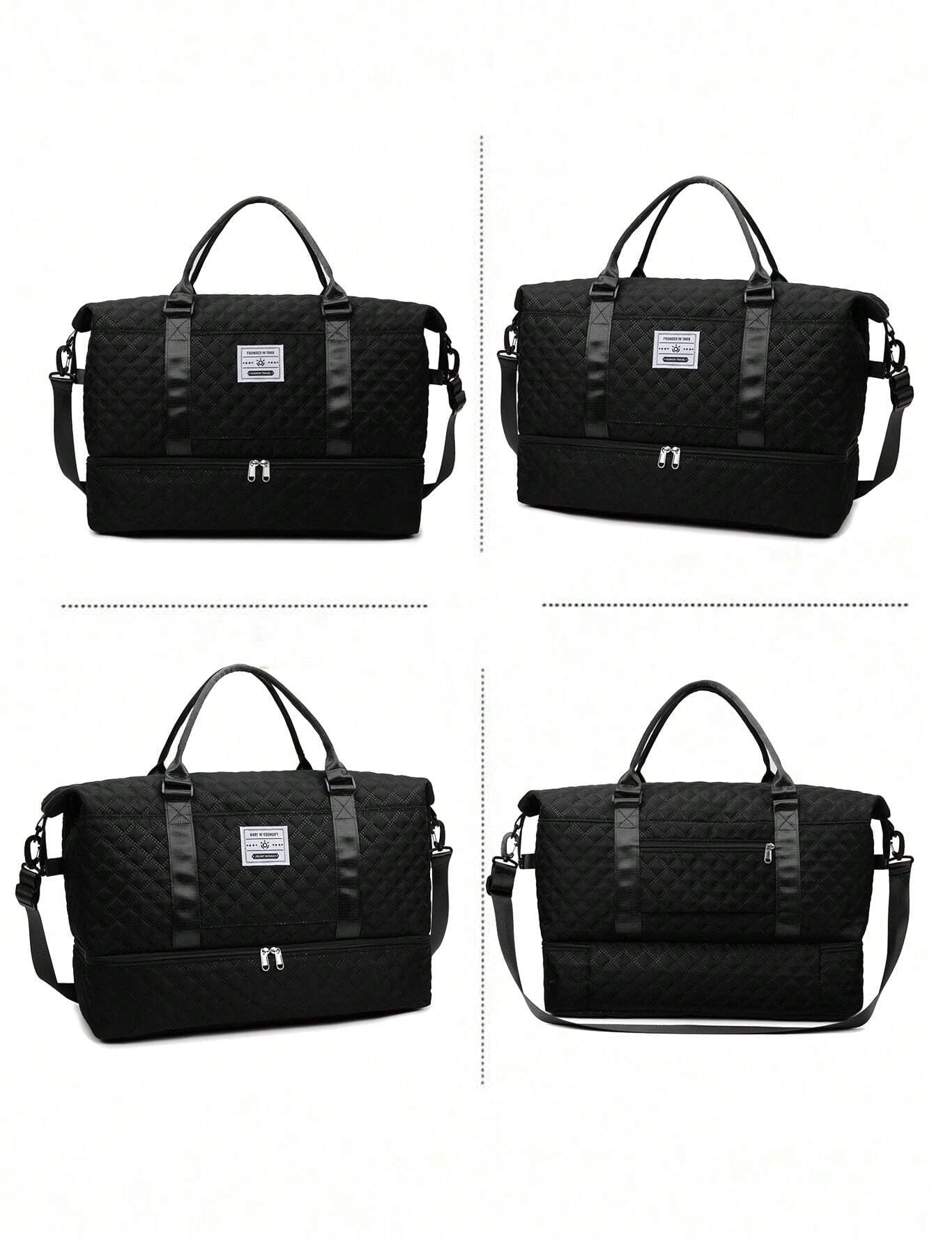 2PCS Large Travel Duffel Bag – Wet & Dry Separation, Shoe Compartment, Weekender & Carry-On Bag