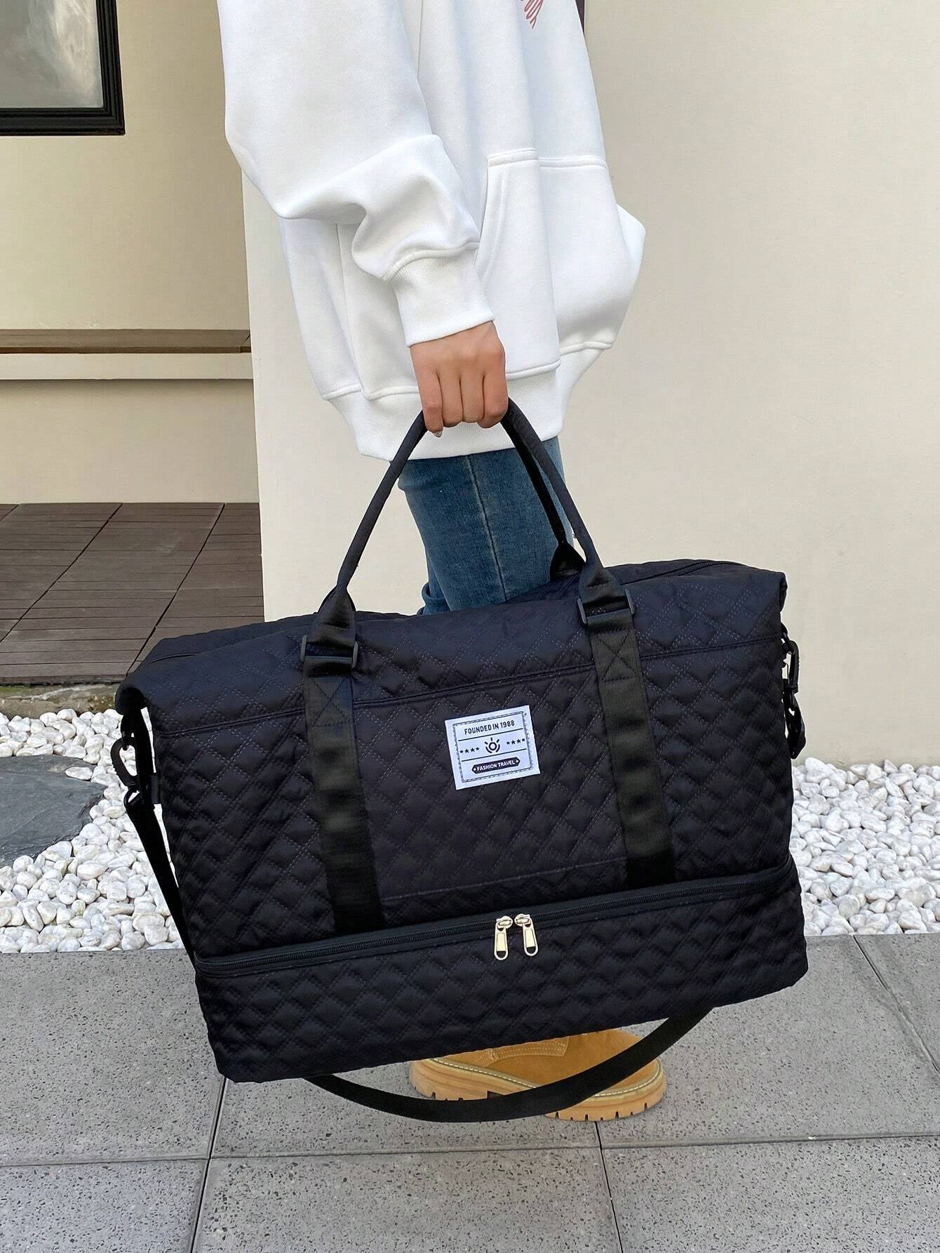 2PCS Large Travel Duffel Bag – Wet & Dry Separation, Shoe Compartment, Weekender & Carry-On Bag