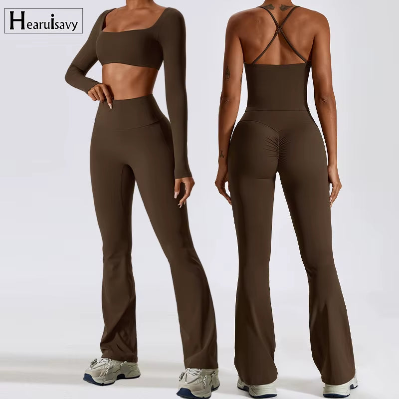 Women’s Naked Feeling Yoga Set – Shockproof Sports Bra & Quick-Dry Leggings