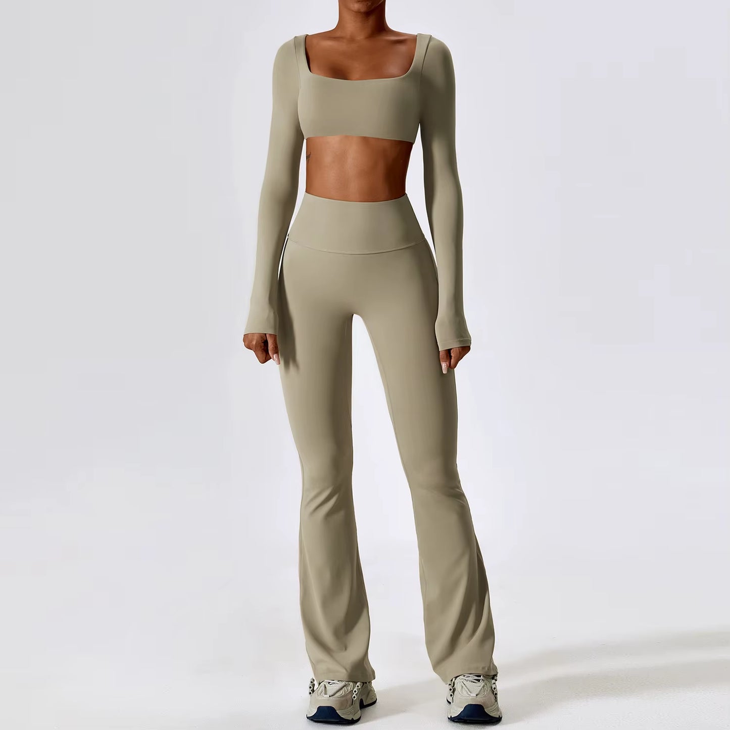 Women’s Naked Feeling Yoga Set – Shockproof Sports Bra & Quick-Dry Leggings