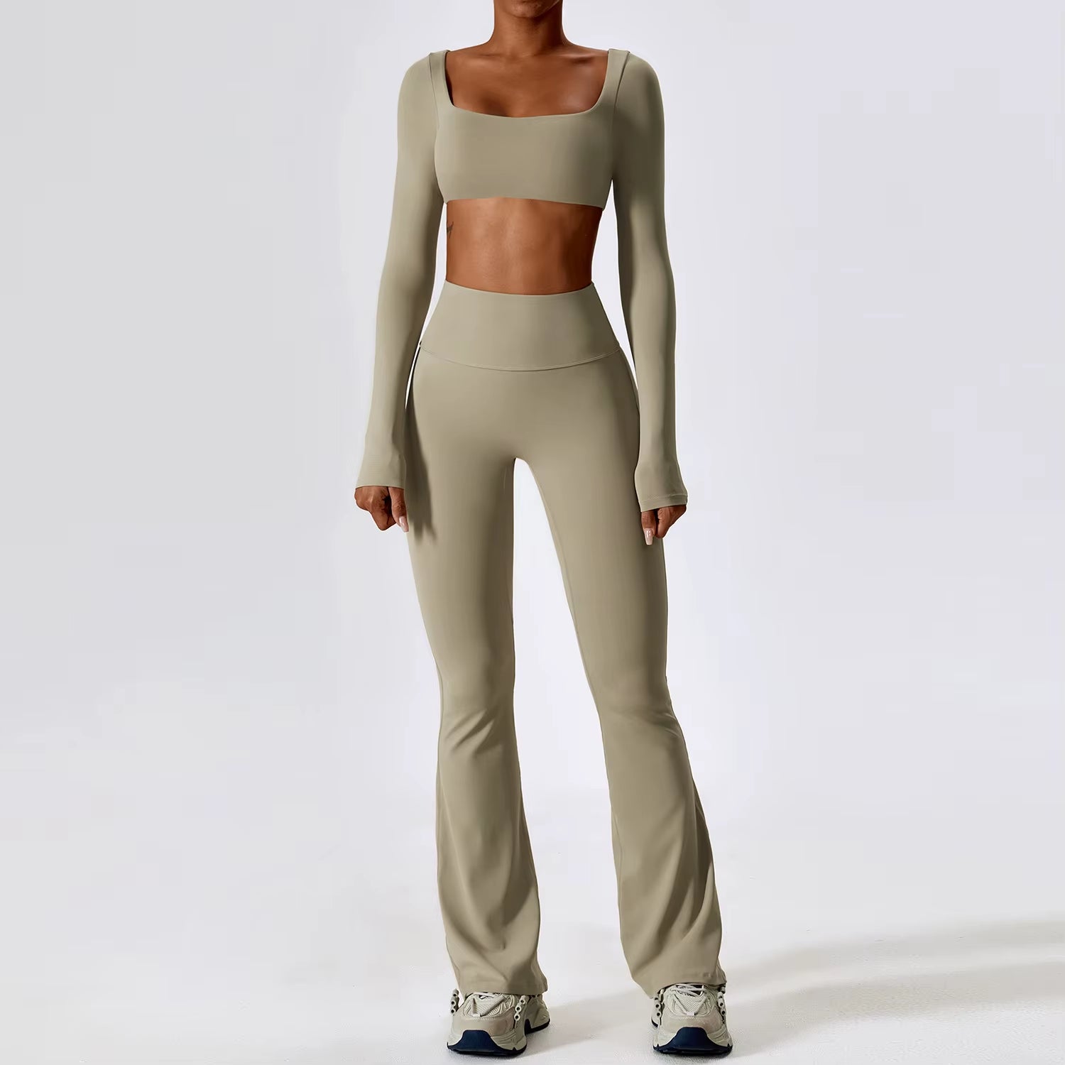 Women’s Naked Feeling Yoga Set – Shockproof Sports Bra & Quick-Dry Leggings