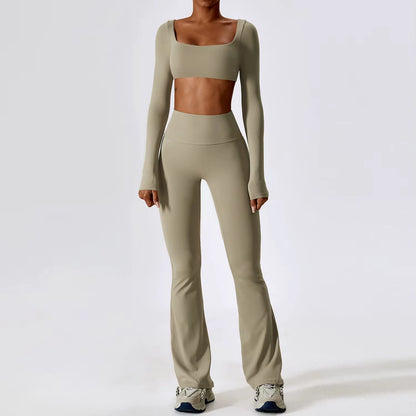 Women’s Naked Feeling Yoga Set – Shockproof Sports Bra & Quick-Dry Leggings