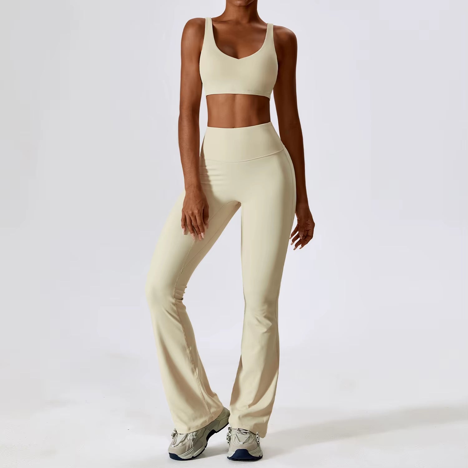 Women’s Naked Feeling Yoga Set – Shockproof Sports Bra & Quick-Dry Leggings