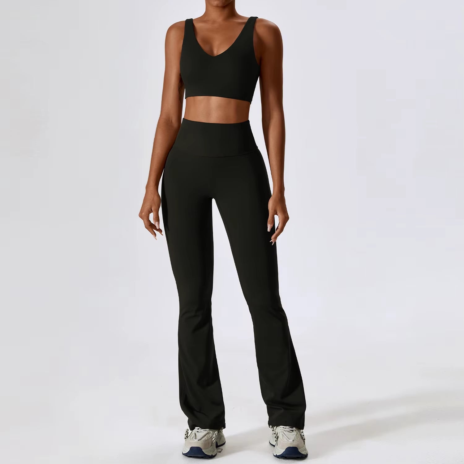 Women’s Naked Feeling Yoga Set – Shockproof Sports Bra & Quick-Dry Leggings