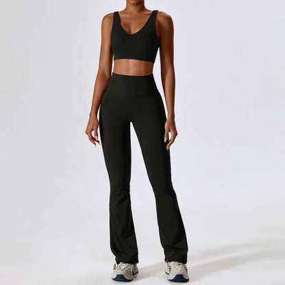 Women’s Naked Feeling Yoga Set – Shockproof Sports Bra & Quick-Dry Leggings