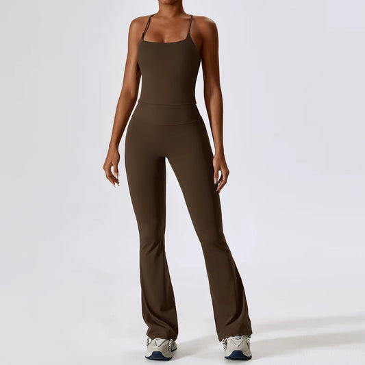 Women’s Naked Feeling Yoga Set – Shockproof Sports Bra & Quick-Dry Leggings