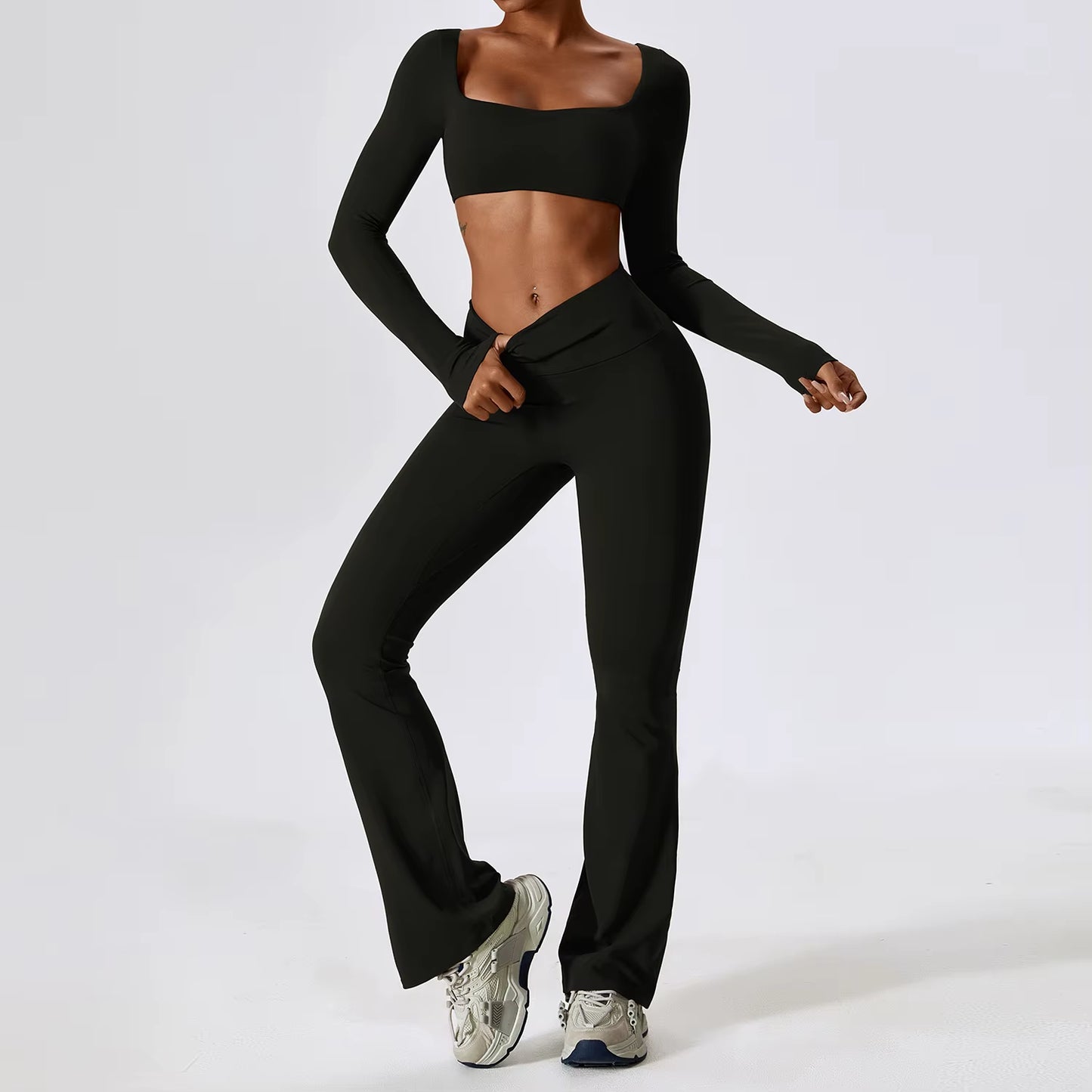 Women’s Naked Feeling Yoga Set – Shockproof Sports Bra & Quick-Dry Leggings