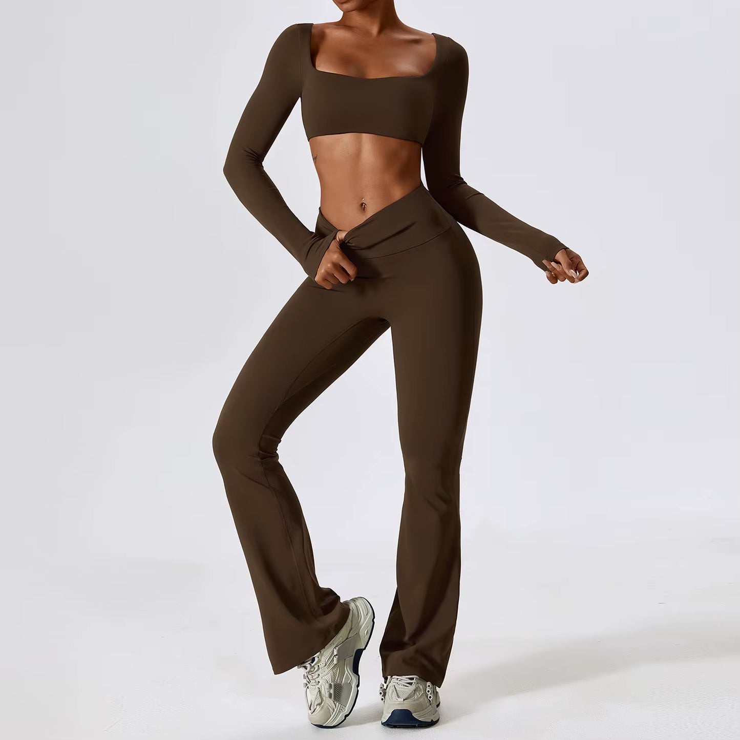 Women’s Naked Feeling Yoga Set – Shockproof Sports Bra & Quick-Dry Leggings
