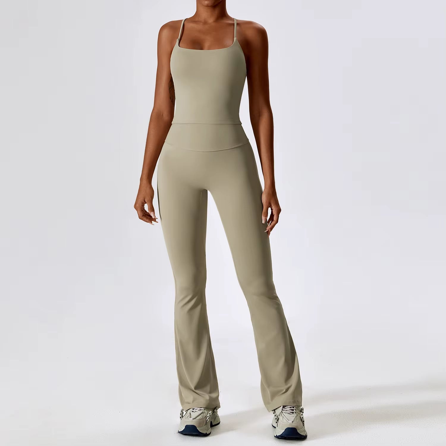 Women’s Naked Feeling Yoga Set – Shockproof Sports Bra & Quick-Dry Leggings