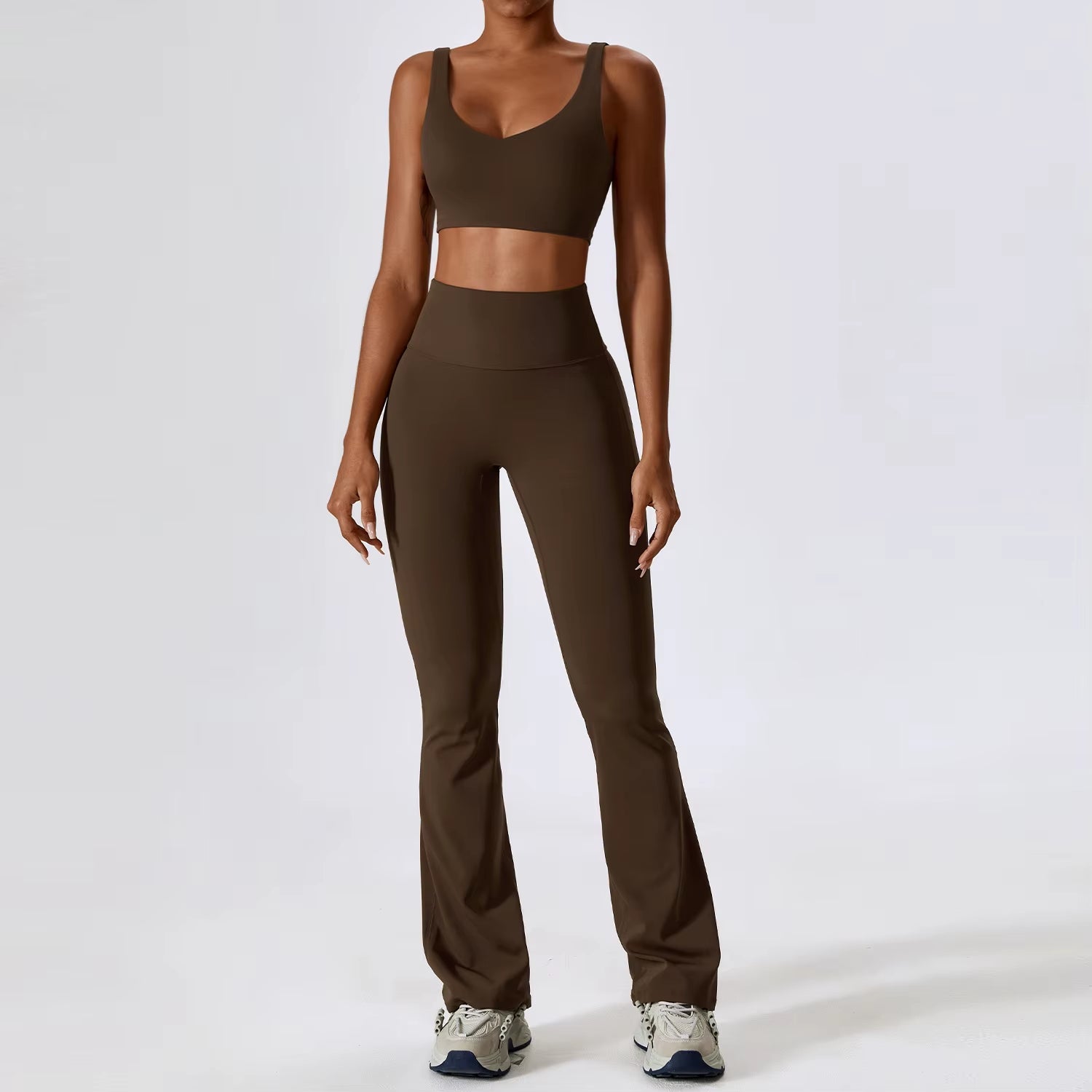 Women’s Naked Feeling Yoga Set – Shockproof Sports Bra & Quick-Dry Leggings